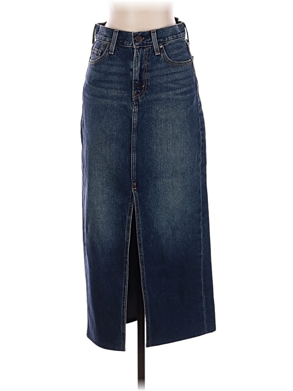 levi’s dark denim midi skirt with Front Slit